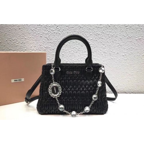 Miu Miu Cloquet Nappa Leather Tote Bag 5BA067 Black Miu Miu Cloquet Nappa Leather Tote Bag 5BA067 Black
