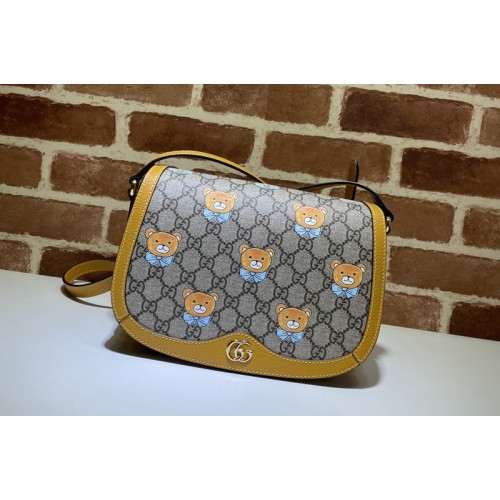 Gucci Ophidia small shoulder bag in Beige ebony Supreme canvas Gucci Ophidia small shoulder bag in Beige ebony Supreme canvas