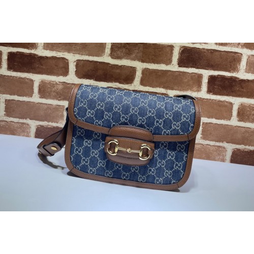 Gucci Horsebit 1955 small bag in Beige and Blue Original canvas Gucci Horsebit 1955 small bag in Beige and Blue Original canvas