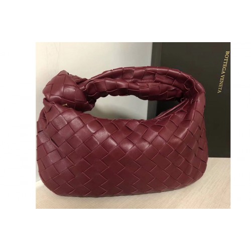 Bottega Veneta Mini BV Jodie hobo bag in Burgundy Lambskin Leather Bottega Veneta Mini BV Jodie hobo bag in Burgundy Lambskin Leather