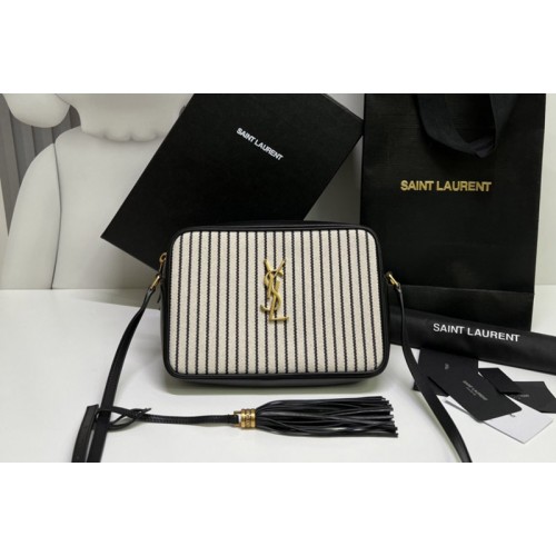 YSL LOU CAMERA BAG IN CANVAS AND SMOOTH LEATHER YSL LOU CAMERA BAG IN CANVAS AND SMOOTH LEATHER