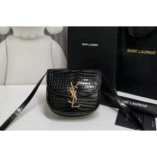 YSL KAIA SMALL SATCHEL IN SHINY CROCODILE-EMBOSSED LEATHER YSL KAIA SMALL SATCHEL IN SHINY CROCODILE-EMBOSSED LEATHER