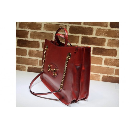 Gucci 1955 Horsebit medium tote bag in Red shiny leather Gucci 1955 Horsebit medium tote bag in Red shiny leather