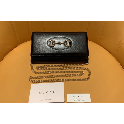 Gucci Horsebit 1955 zip around wallet With Chain in Black Leather Gucci Horsebit 1955 zip around wallet With Chain in Black Leather