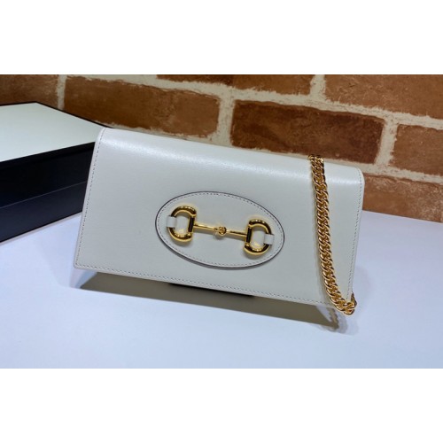 Gucci 1955 Horsebit wallet with chain in White leather Gucci 1955 Horsebit wallet with chain in White leather