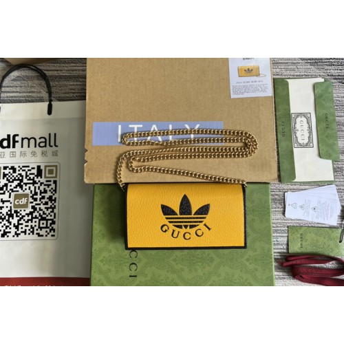 adidas x Gucci wallet with chain in Orange Black leather