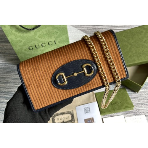 Gucci Horsebit 1955 chain wallet in Brown corduroy Gucci Horsebit 1955 chain wallet in Brown corduroy