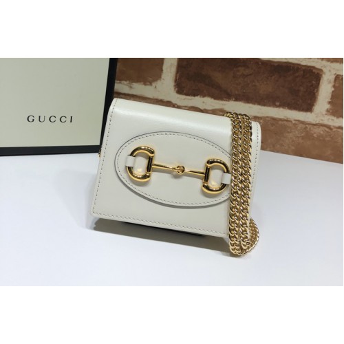 Gucci 1955 Horsebit wallet with chain in White Leather Gucci 1955 Horsebit wallet with chain in White Leather