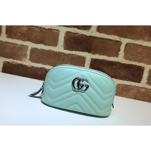 Gucci Marmont cosmetic case in Blue matelasse chevron leather Gucci Marmont cosmetic case in Blue matelasse chevron leather