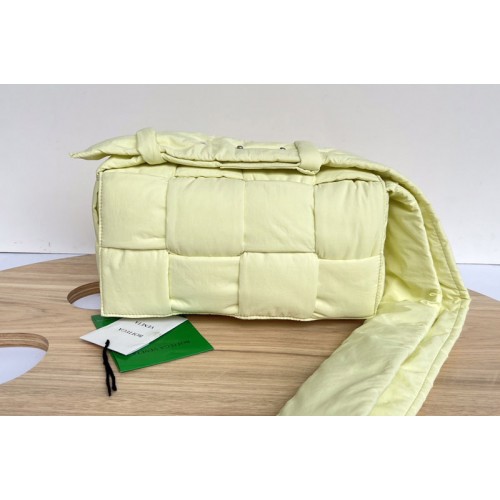 Bottega Veneta Padded tech cassette cross-body bag in Yellow nylon Bottega Veneta Padded tech cassette cross-body bag in Yellow nylon