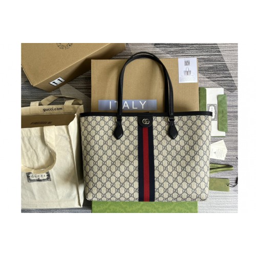 Gucci Ophidia medium tote bag in Beige and blue Supreme canvas Gucci Ophidia medium tote bag in Beige and blue Supreme canvas