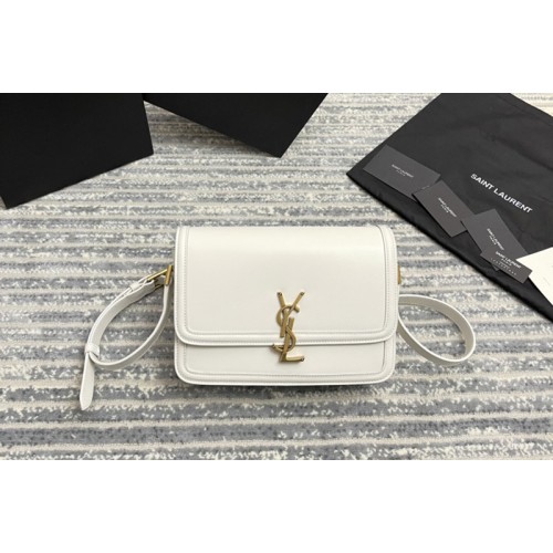 YSL SOLFERINO MEDIUM SATCHEL Bag IN White BOX LEATHER YSL SOLFERINO MEDIUM SATCHEL Bag IN White BOX LEATHER