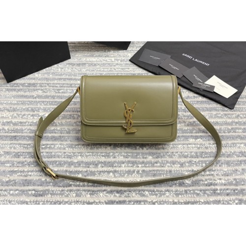 YSL SOLFERINO MEDIUM SATCHEL Bag IN Green BOX LEATHER YSL SOLFERINO MEDIUM SATCHEL Bag IN Green BOX LEATHER
