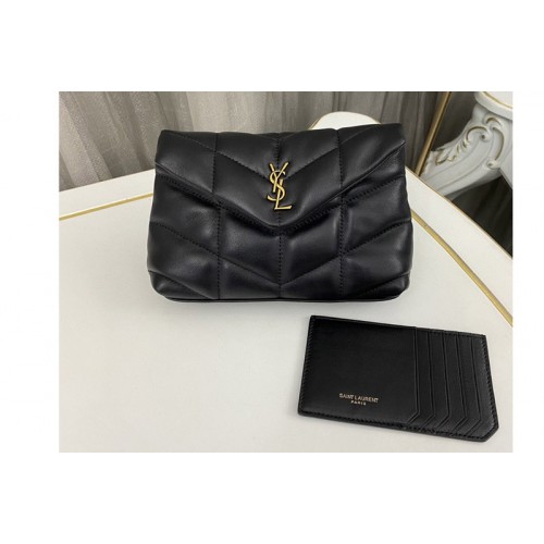 YSL PUFFER small pouch in Black Nappa leather YSL PUFFER small pouch in Black Nappa leather