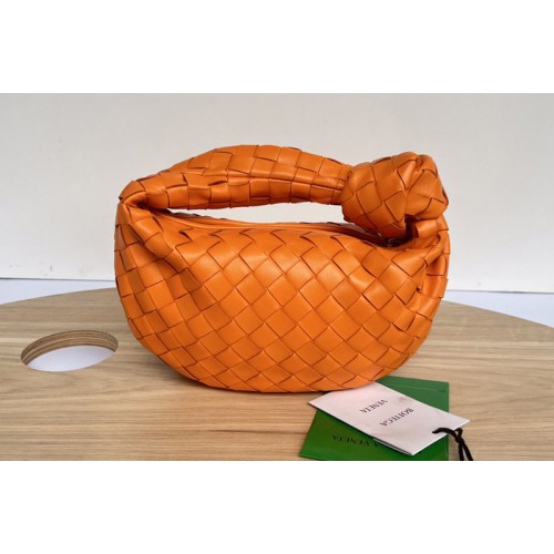 Bottega Veneta Mini Jodie boho bag in Orange Intrecciato Nappa leather Bottega Veneta Mini Jodie boho bag in Orange Intrecciato Nappa leather
