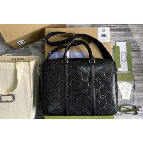 Gucci embossed briefcase Bag in Black embossed leather Gucci embossed briefcase Bag in Black embossed leather