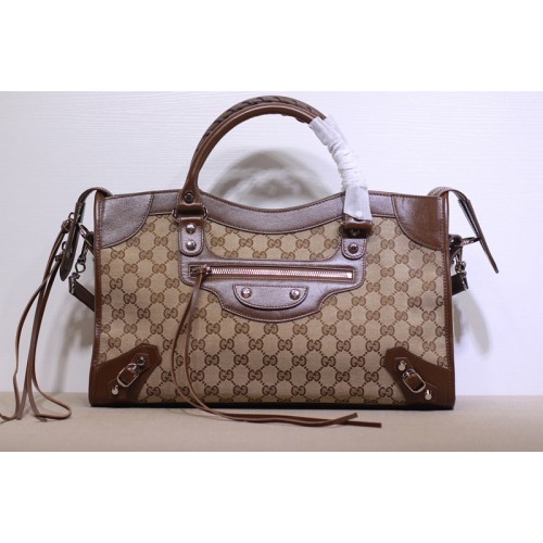 Gucci x Balenciaga Canvas City Bag in Beige ebony Supreme canvas Gucci x Balenciaga Canvas City Bag in Beige ebony Supreme canvas