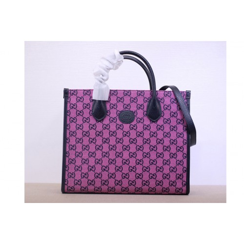 Gucci small tote bag in Pink and blue diagonal matelasse canvas Gucci small tote bag in Pink and blue diagonal matelasse canvas