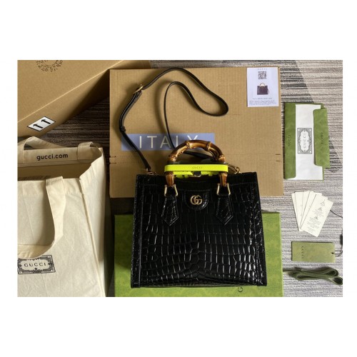 Gucci Diana small crocodile tote bag in Black crocodile Gucci Diana small crocodile tote bag in Black crocodile