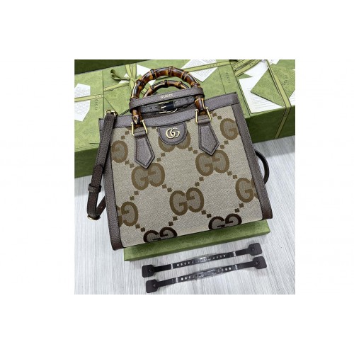 Gucci Diana small tote bag in Beige and ebony Supreme canvas Gucci Diana small tote bag in Beige and ebony Supreme canvas
