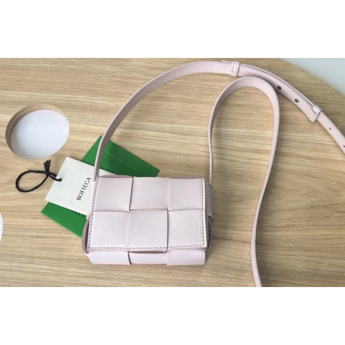 Bottega Veneta Cassette mini bag in Light Pink Intreccio leather Bottega Veneta Cassette mini bag in Light Pink Intreccio leather