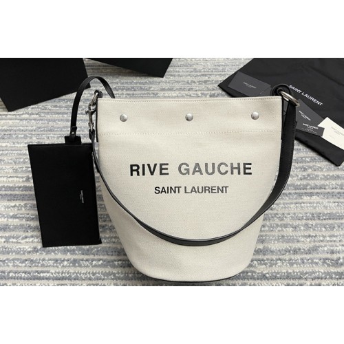 YSL rive gauche bucket bag in linen YSL rive gauche bucket bag in linen