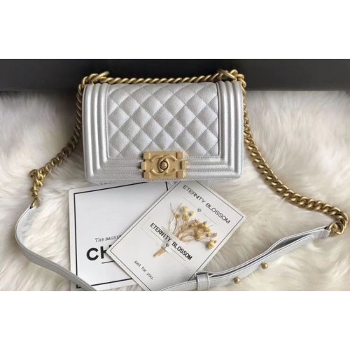 Chanel Leboy Original Caviar leather Shoulder Bags 67085 White Gold Chain Chanel Leboy Original Caviar leather Shoulder Bags 67085 White Gold Chain