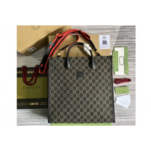 Gucci Medium tote Bag with Interlocking G in Black and ivory denim jacquard Gucci Medium tote Bag with Interlocking G in Black and ivory denim jacquard