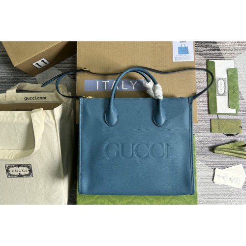 Gucci Small tote Bag with Gucci logo in Blue leather Gucci Small tote Bag with Gucci logo in Blue leather
