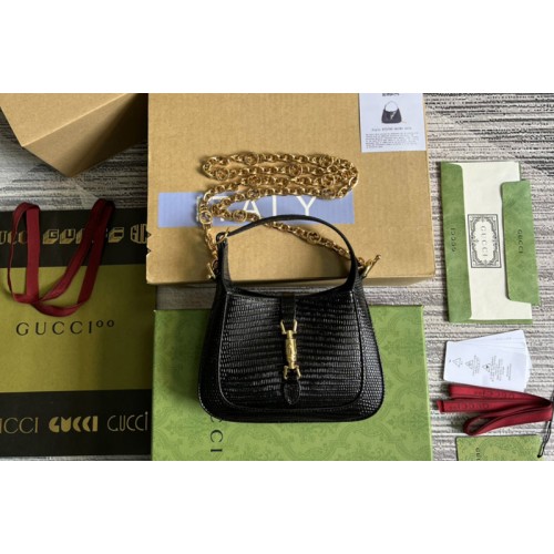 Gucci Jackie 1961 lizard mini bag in Black lizard Gucci Jackie 1961 lizard mini bag in Black lizard