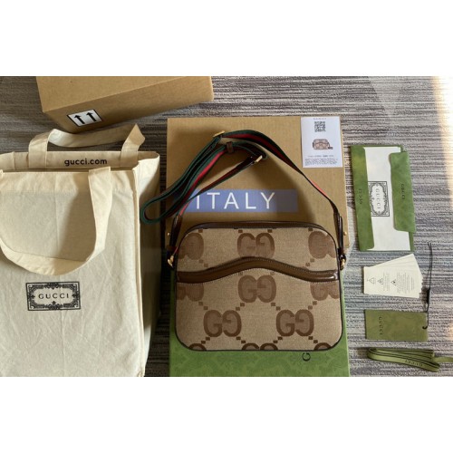 Gucci Messenger bag with jumbo in Camel and ebony jumbo canvas Gucci Messenger bag with jumbo in Camel and ebony jumbo canvas