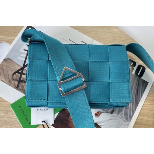Bottega Veneta Small intreccio webbing cross-body bag in Blue Webbing Bottega Veneta Small intreccio webbing cross-body bag in Blue Webbing