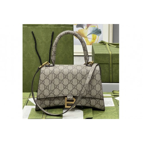 Gucci x Balenciaga The Hacker Project small Hourglass bag in Beige and ebony Supreme canvas Gucci x Balenciaga The Hacker Project small Hourglass bag in Beige and ebony Supreme canvas