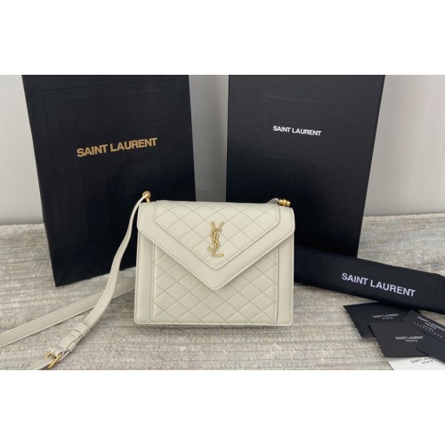 YSL GABY MINI SATCHEL Bag IN White QUILTED LAMBSKIN YSL GABY MINI SATCHEL Bag IN White QUILTED LAMBSKIN