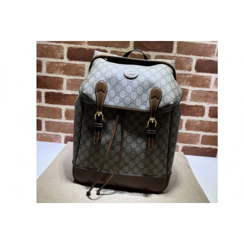 Gucci Medium backpack with Interlocking G in Beige and ebony Supreme canvas Gucci Medium backpack with Interlocking G in Beige and ebony Supreme canvas