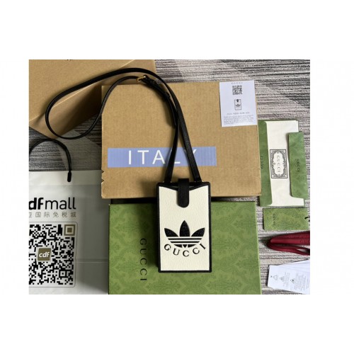 adidas x Gucci phone case in White and Black leather