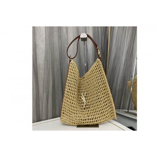 YSL OXALIS BAG IN Beige RAFFIA MACRAMe YSL OXALIS BAG IN Beige RAFFIA MACRAMe