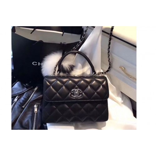 Chanel Original Sheepskin Black Leather Tote Bag A92236 Silver Chain Chanel Original Sheepskin Black Leather Tote Bag A92236 Silver Chain