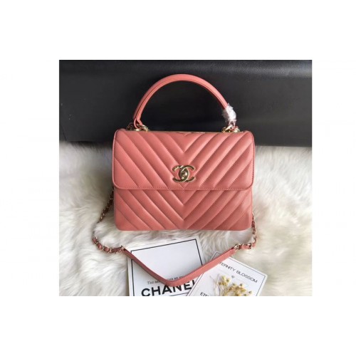 Chanel original lambskin top handle flap bags 92236V Orange Gold Chain Chanel original lambskin top handle flap bags 92236V Orange Gold Chain
