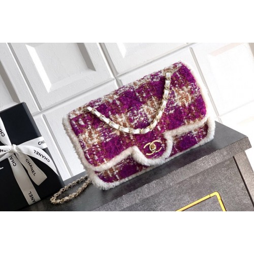 Chanel AS5686 Large Flap Bag in Fuschia/Pink Tweed Chanel AS5686 Large Flap Bag in Fuschia/Pink Tweed