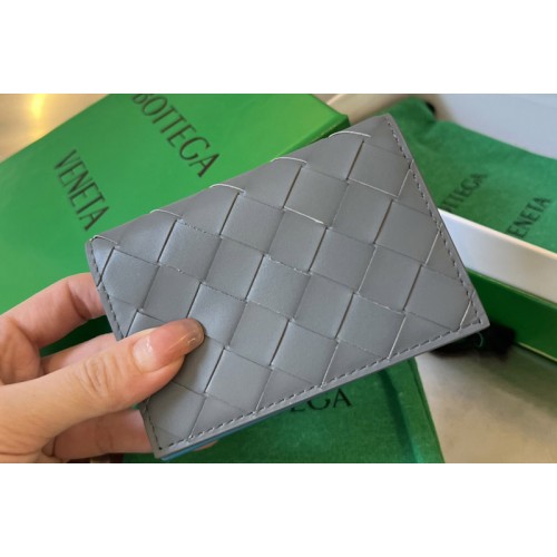 Bottega Veneta Intrecciato Business Card Case in Grey Leather Bottega Veneta Intrecciato Business Card Case in Grey Leather