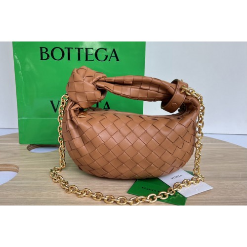 Bottega Veneta Mini Jodie top handle bag in Brown intrecciato leather Bottega Veneta Mini Jodie top handle bag in Brown intrecciato leather
