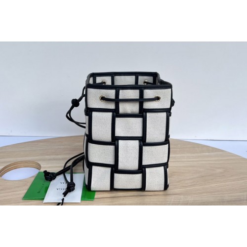 Bottega Veneta Small Cassette Bucket Bag in intreccio canvas Bottega Veneta Small Cassette Bucket Bag in intreccio canvas