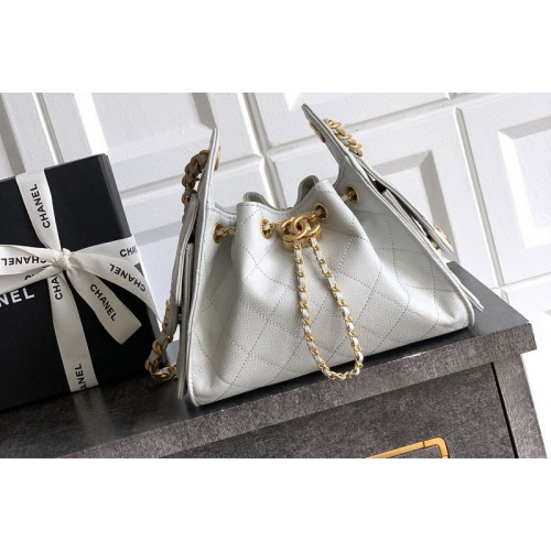 Chanel 25 Mini Handbag in Light Gray Leather Chanel 25 Mini Handbag in Light Gray Leather