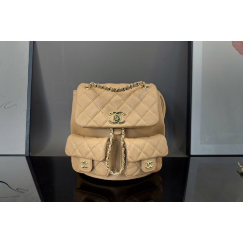 Chanel AS3860 Backpack in Apricot Grained Calfskin Chanel AS3860 Backpack in Apricot Grained Calfskin