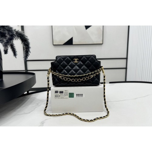 Chanel A96061 Clutch With Chain in Black Leather Chanel A96061 Clutch With Chain in Black Leather
