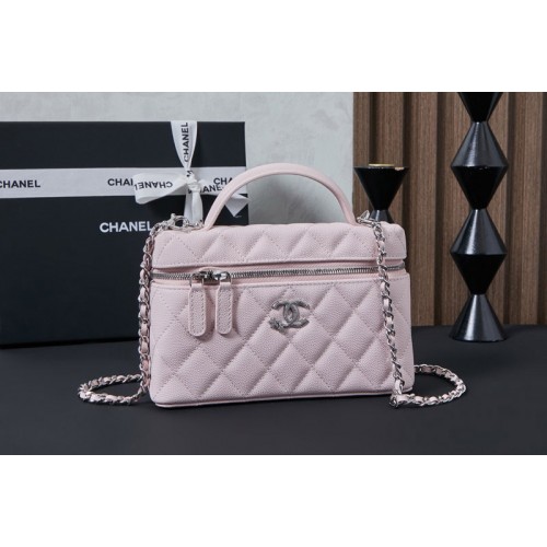 Chanel AP4854 Vanity With Chain in Pink Leather Chanel AP4854 Vanity With Chain in Pink Leather