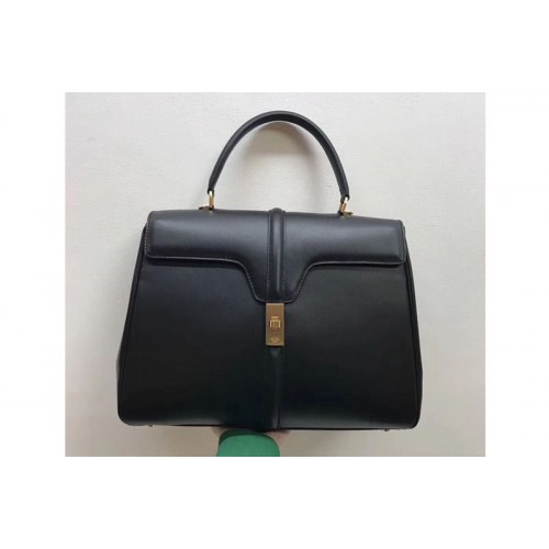 Celine Medium Small 16 Bag in satinated calfskin Leather Black Celine Medium Small 16 Bag in satinated calfskin Leather Black