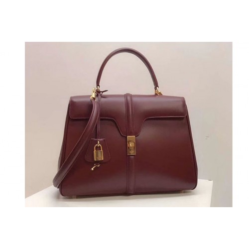Celine Medium Small 16 Bag in satinated calfskin Leather Dark Red Celine Medium Small 16 Bag in satinated calfskin Leather Dark Red