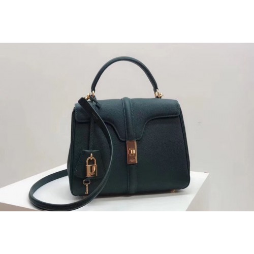 Celine Medium Small 16 Bag in Grained calfskin Leather Green Celine Medium Small 16 Bag in Grained calfskin Leather Green